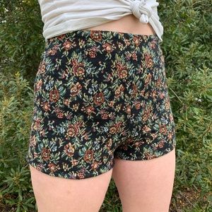 UO Floral Brocade Hot Shorts